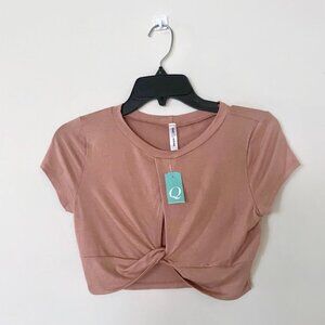 Soft crew neck crop top, blouse ✿